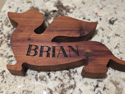 Dog with Wings Memorial 10in Wooden Tombstone,  choice of Cyprus or Cedar Wood Pet Remembrance Gift
