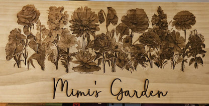 Personalized Floral Artwork: Engraved Birthday Flower Gift for Mom, Grandma, Mimi - Unique Keepsake
