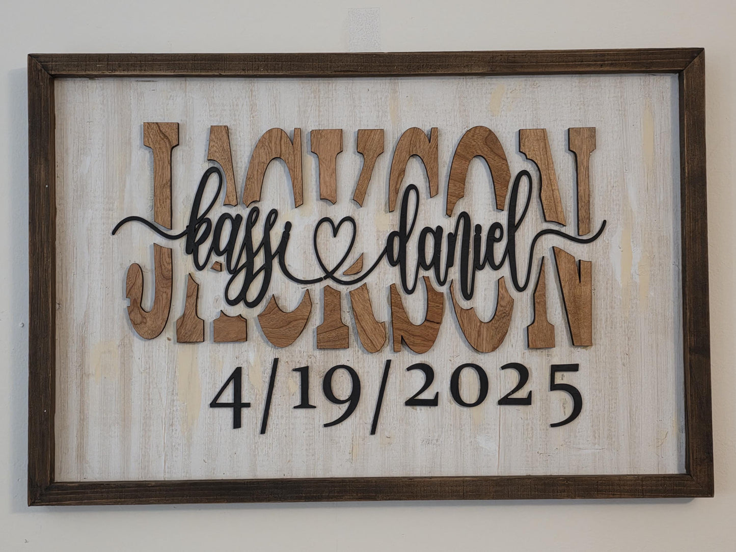 3D Family Name Sign - Last Name Sign - Farmhouse decor wedding gift