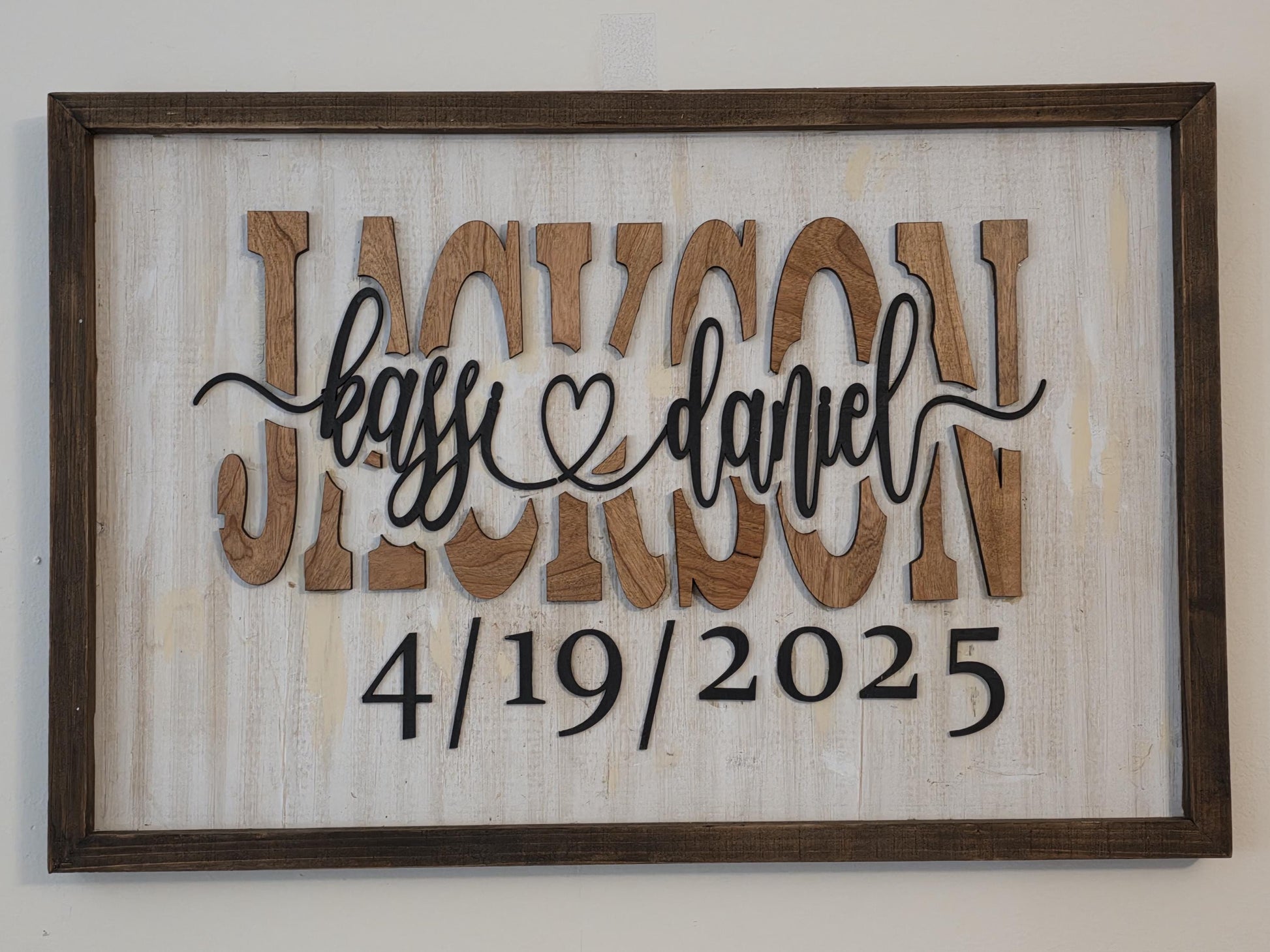 3D Family Name Sign - Last Name Sign - Farmhouse decor wedding gift