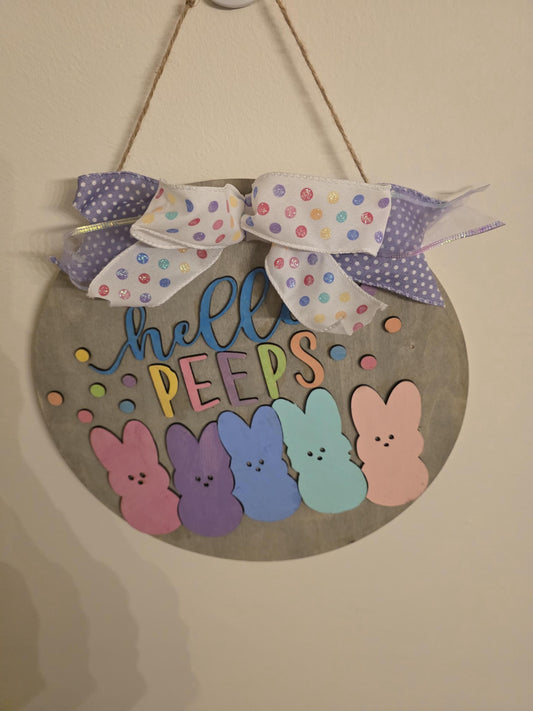 Easter Door Hanger, 12 inches Happy Easter Welcome Sign, Easter Decor