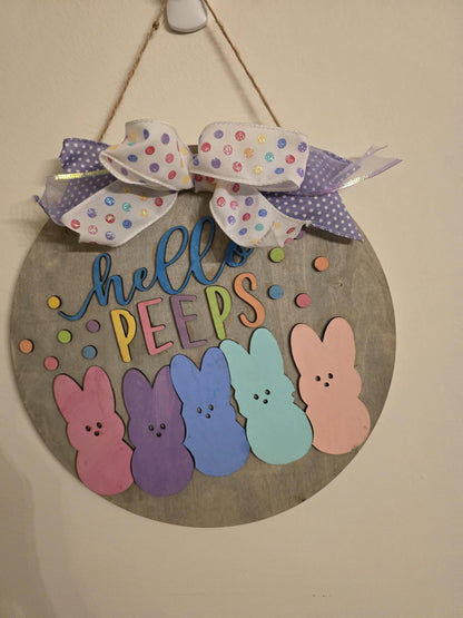 Easter Door Hanger, 12 inches Happy Easter Welcome Sign, Easter Decor