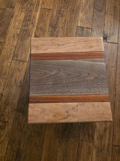 Handmade Wooden Stools in Walnut, Padauk, Maple & Pecan, Durable Seating for Living Room, Unique Gift for Wood Lovers
