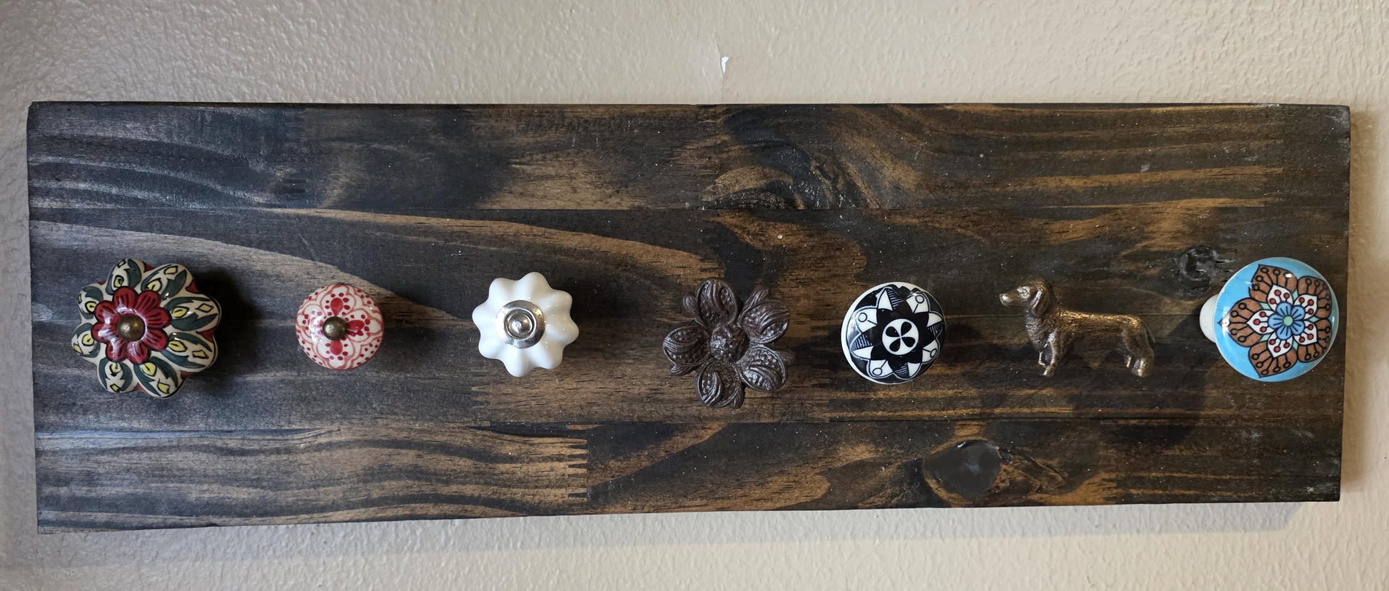 Custom Wood Key Holder with Antique Knobs - Rustic Wall Mount Organizer for Keys & Small Items, Handmade Gift Decor