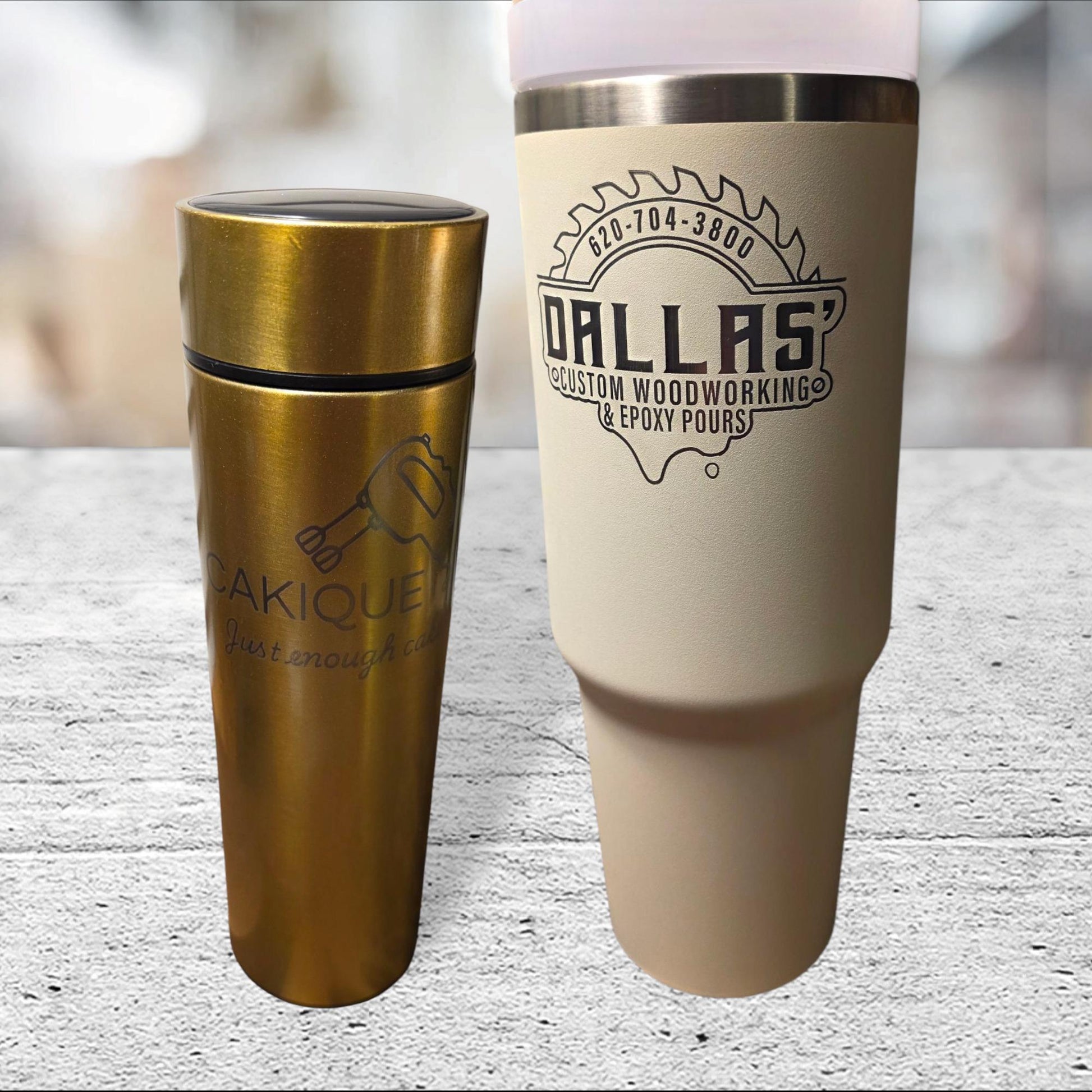 Personalized Stainless Steel Water Bottles with Handles - Insulated Tumblers - Custom Engraved Logo Cups for Travel & Outdoors