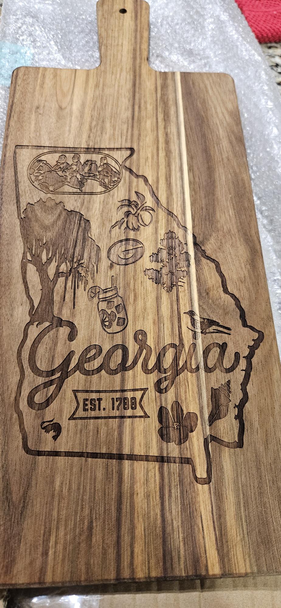 Custom State themed Charcuterie Board Acacia Wood, Personalize 14x9 inches Cheese Board, Housewarming Gift