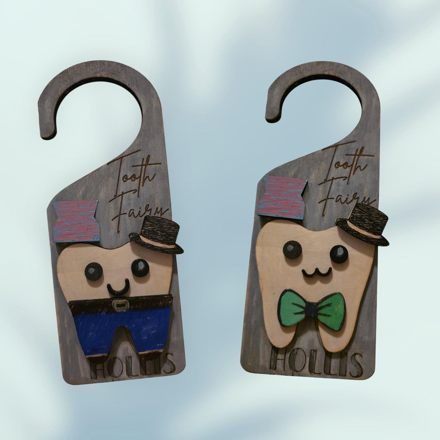 Personalized Tooth Fairy Door Hanger - 8" Custom with Name & Outfit Options