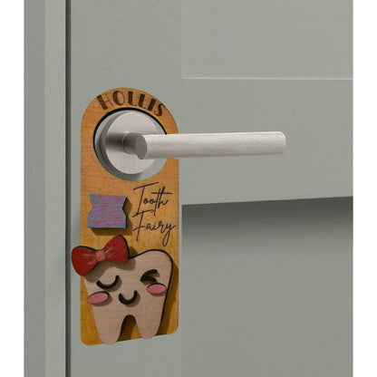 Personalized Tooth Fairy Door Hanger – 8" Custom with Name & Outfit Options