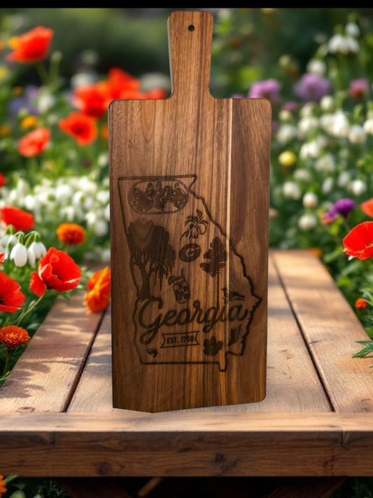 Custom State themed Charcuterie Board Acacia Wood, Personalize 14x9 inches Cheese Board, Housewarming Gift