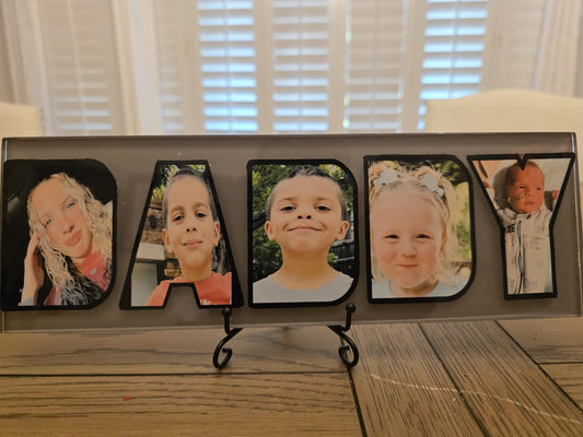 Gift for Dad, Personalized Portrait Letters 12 x 4 in subway tile Customizable Heartfelt Gift