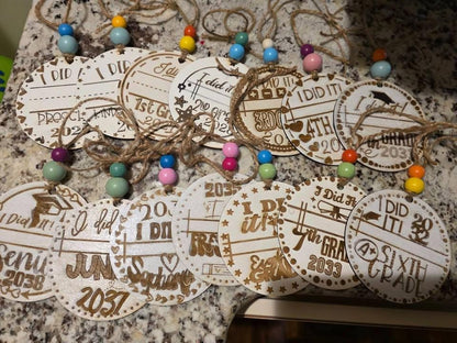 Custom Class Ornaments, Enhance with written Signature, Ornament includes Student's Grade Level & Year for PreK to Senior Year