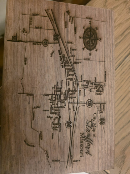 Custom City Street Map – Personalized Wood Engraved Gift