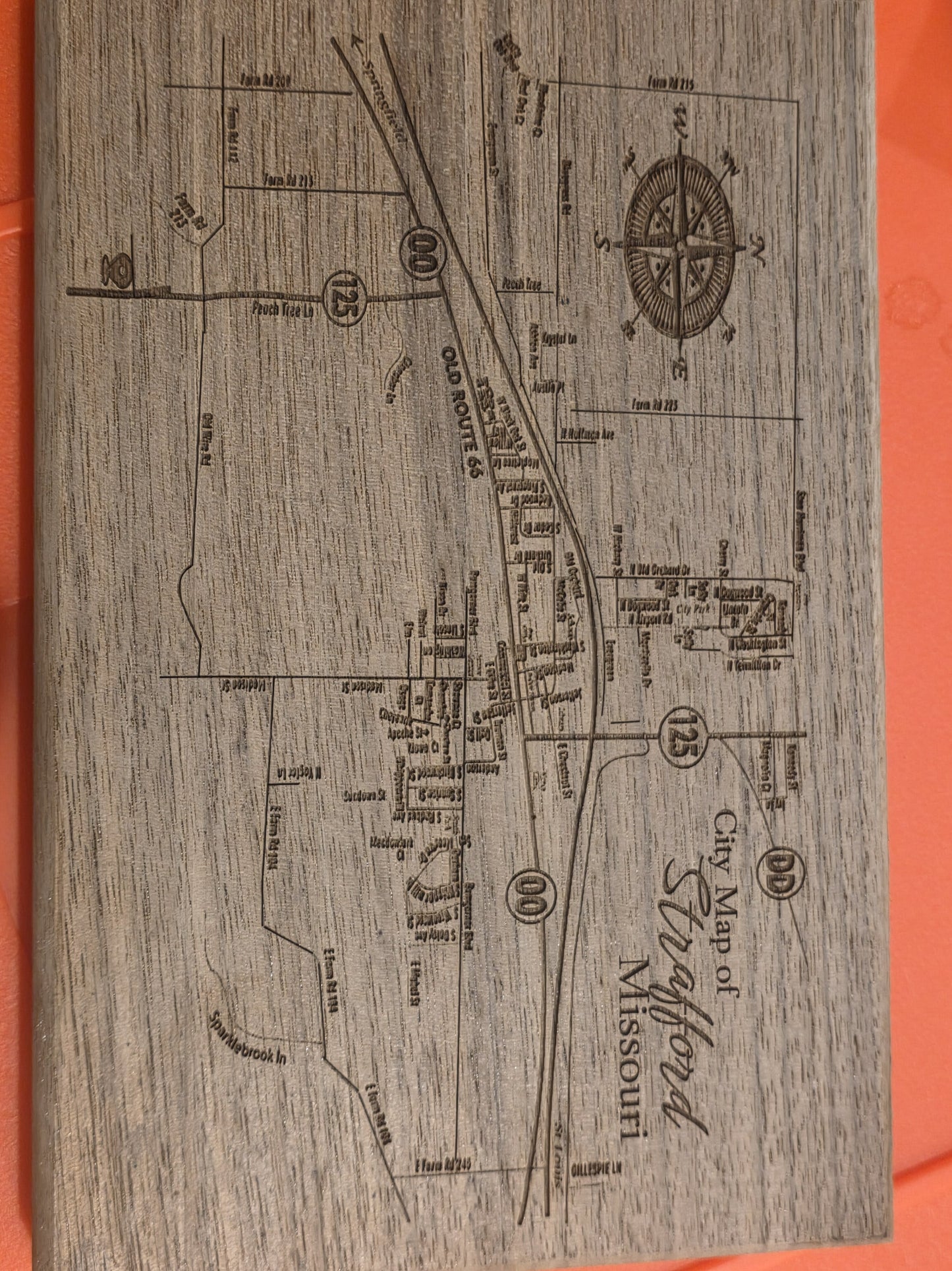 Custom City Street Map – Personalized Wood Engraved Gift