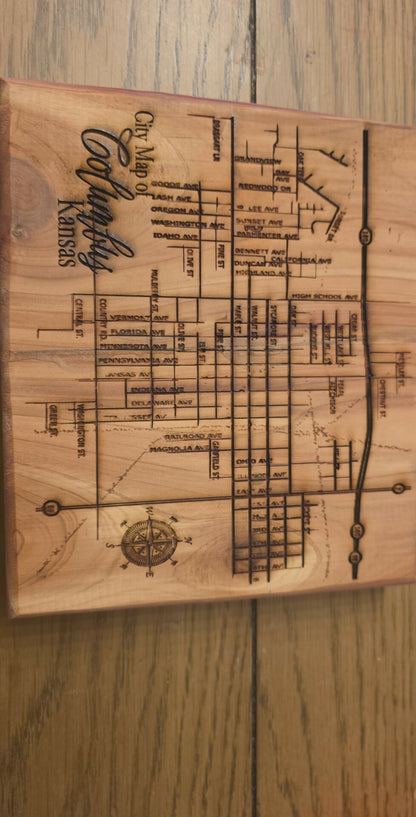 Custom City Street Map – Personalized Wood Engraved Gift
