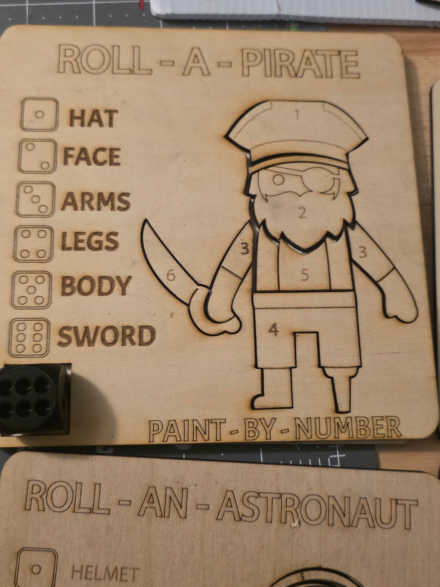 Wooden Roll a Figure & Paint by Number Game – Screen-Free Kids Activity & Homeschool Toy