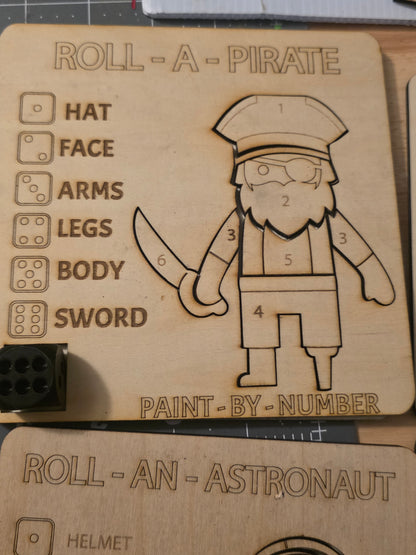Wooden Roll a Figure & Paint by Number Game – Screen-Free Kids Activity & Homeschool Toy