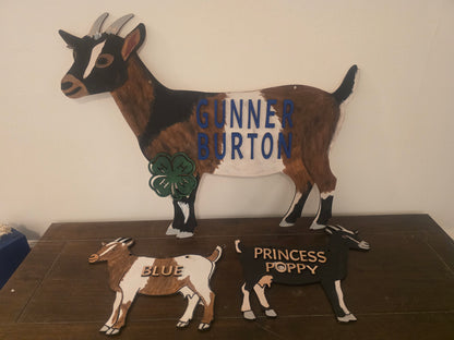 Custom 4-H FFA Livestock Show Sign – Animal Pen Nameplate - Wooden County Fair Livestock Display