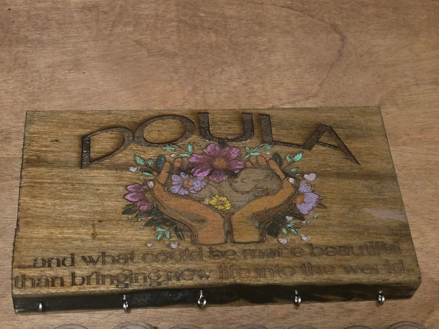 Doula Birth Keepsake Sign – Personalized Newborn Name & Birth Date Wall Hanging