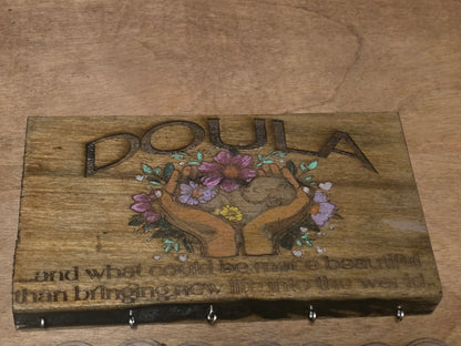 Doula Birth Keepsake Sign – Personalized Newborn Name & Birth Date Wall Hanging