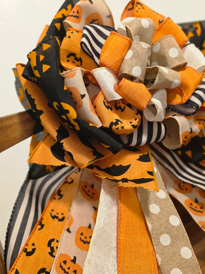 Xl Halloween Bow 12 inch Handmade Door Wreath