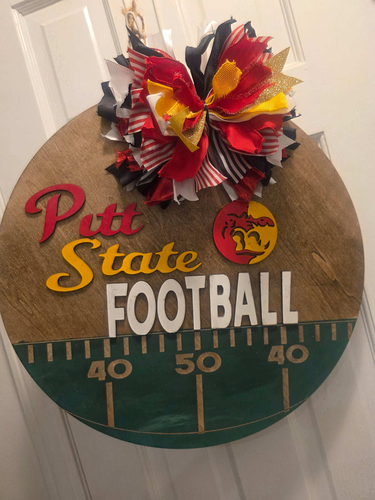 PSU Pitt State Welcome Door Hanger, Gorilla Football