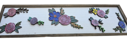 Girls Name SIgn - engraved and resin filled flowers