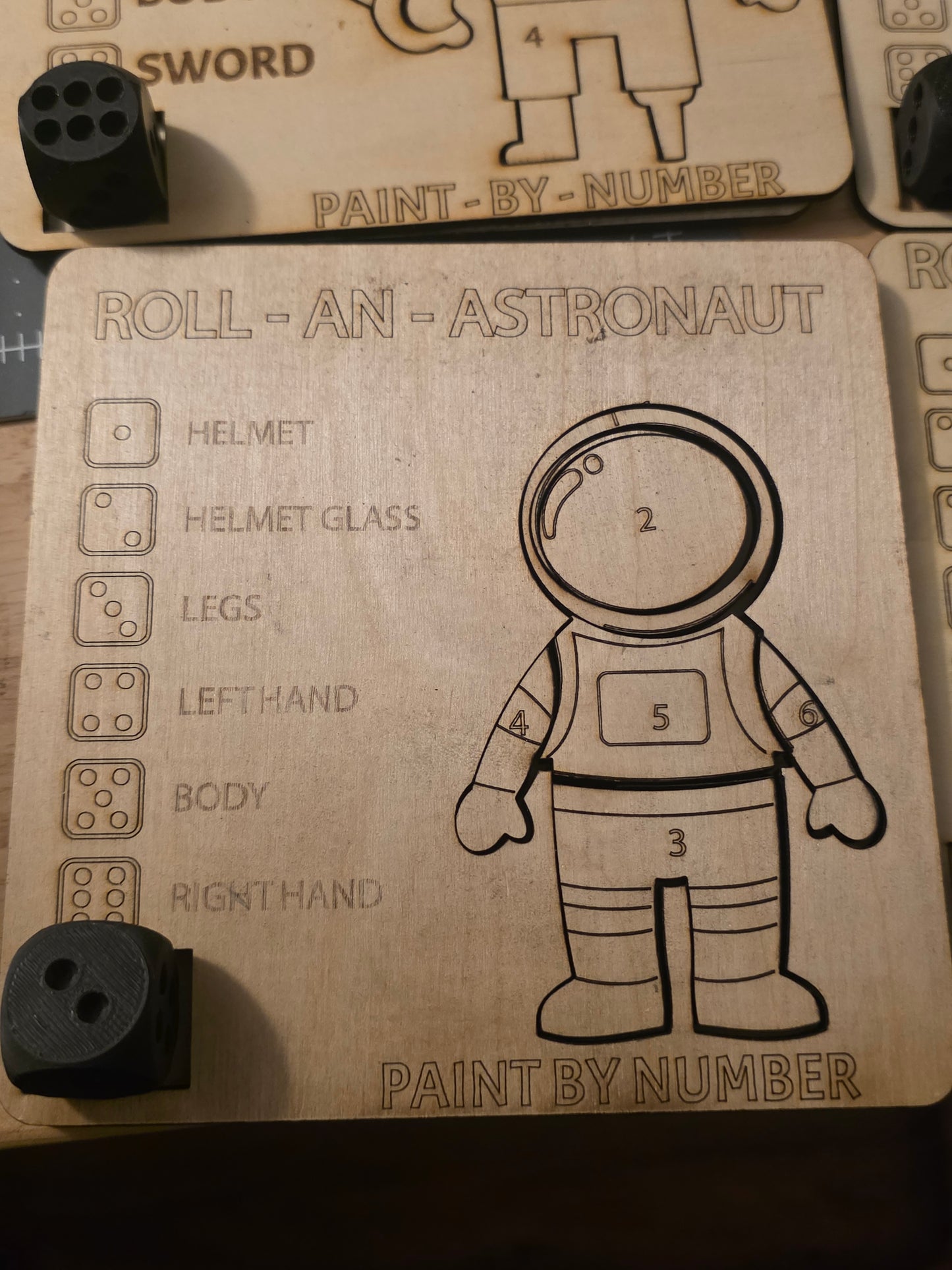 Wooden Roll a Figure & Paint by Number Game – Screen-Free Kids Activity & Homeschool Toy