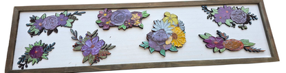 Girls Name SIgn - engraved and resin filled flowers