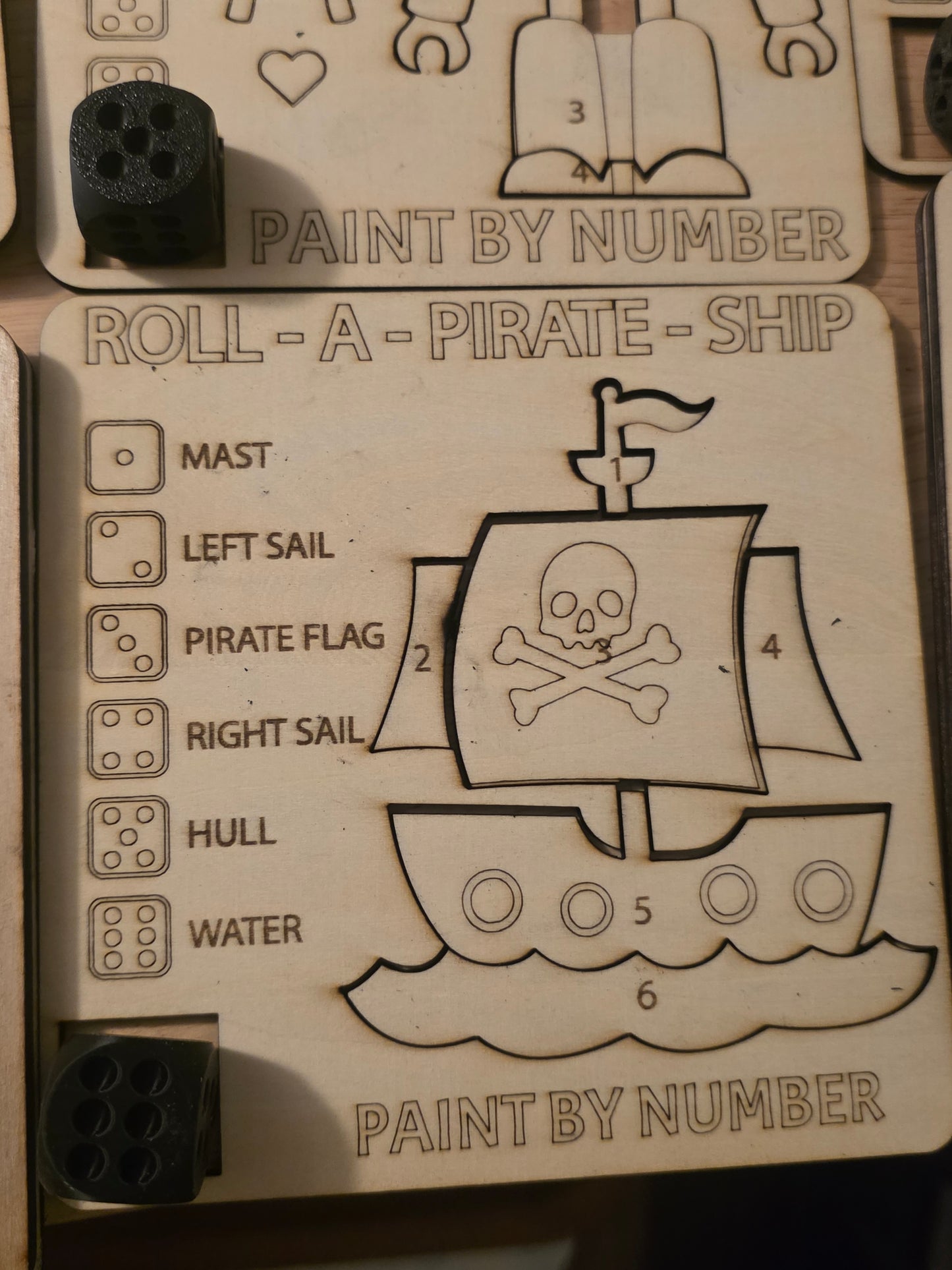 Wooden Roll a Figure & Paint by Number Game – Screen-Free Kids Activity & Homeschool Toy