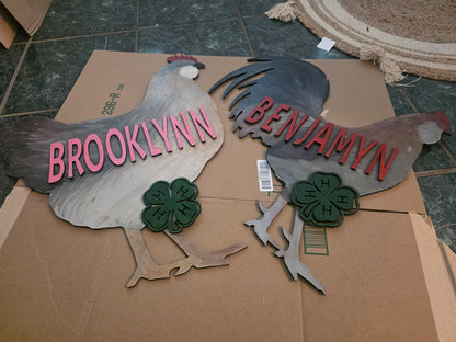 Custom 4-H FFA Livestock Show Sign – Animal Pen Nameplate - Wooden County Fair Livestock Display