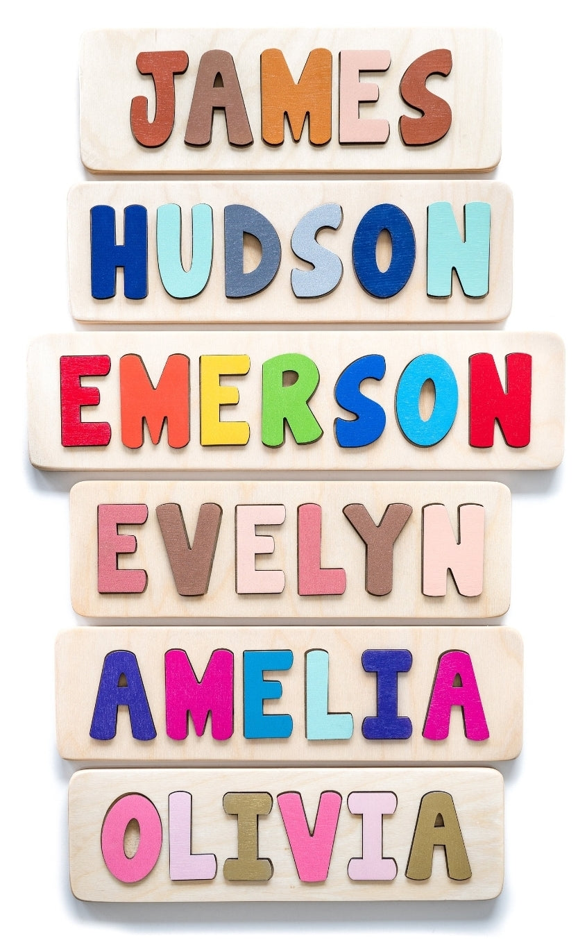 Personalized Name Puzzle – Custom Wooden Gift | Optional Character Add-On