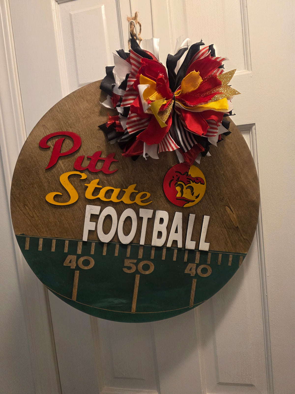 PSU Pitt State Welcome Door Hanger, Gorilla Football