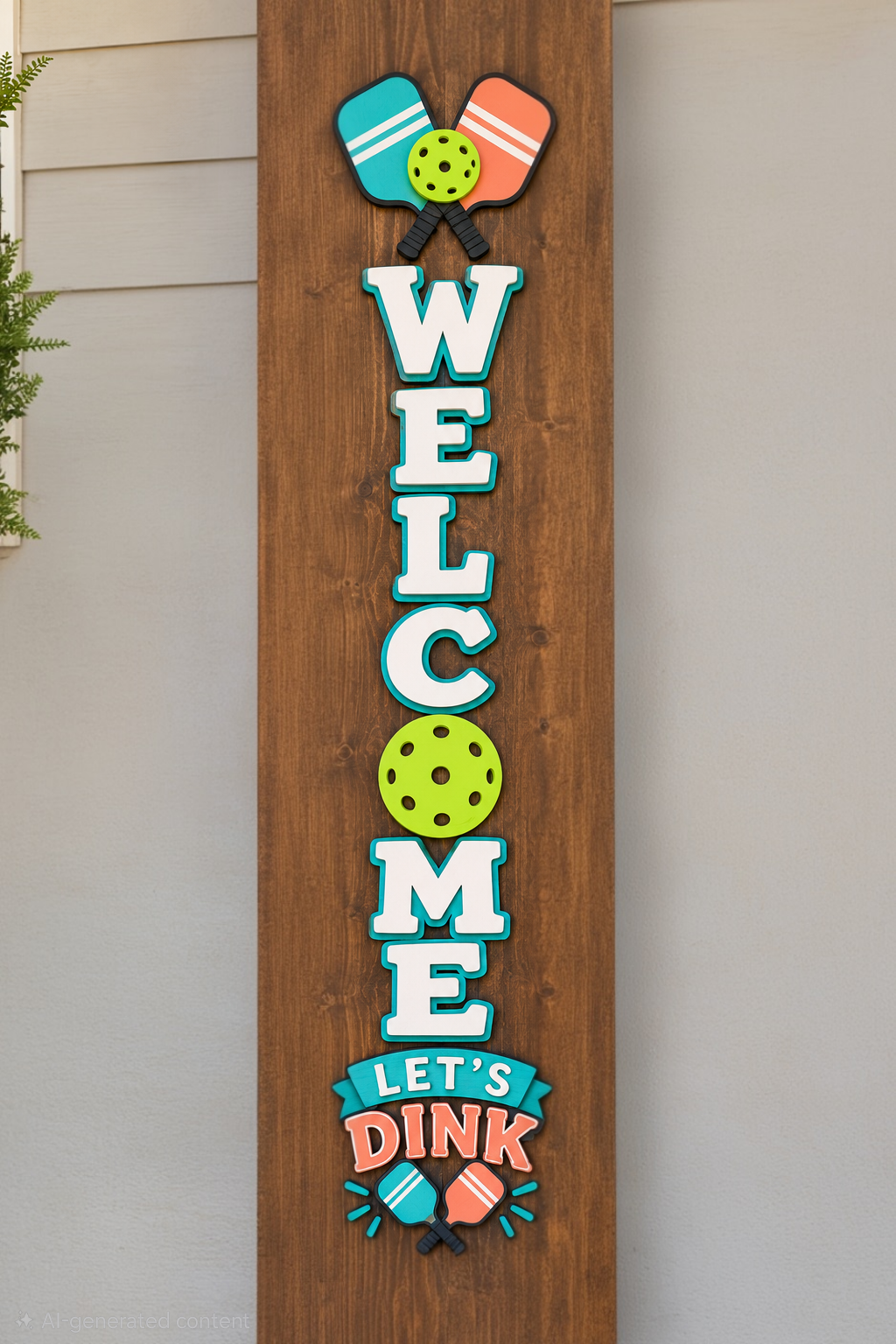 Pickleball Welcome Porch Leaner | Let’s Dink Sign
